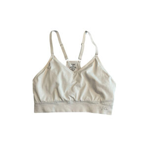 Ryka Sports Bra Womens M White V Neck Racerback Low Impact